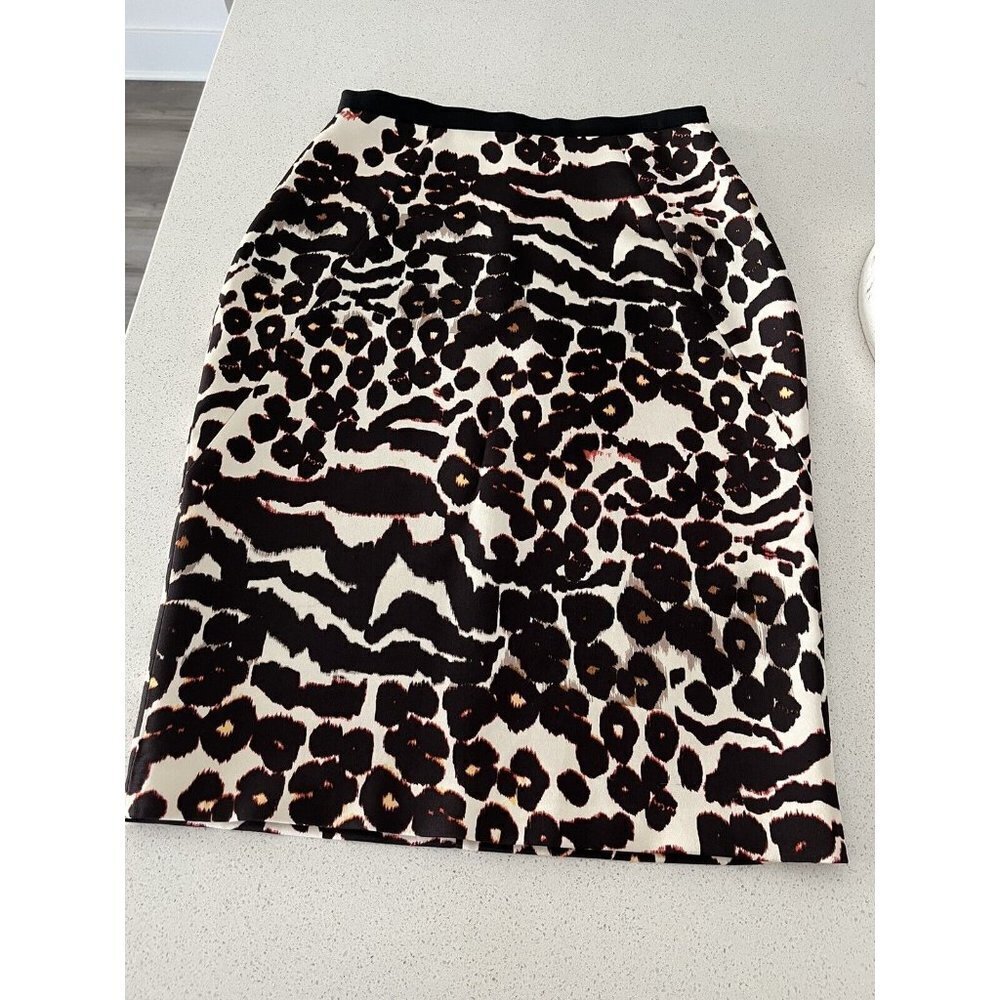 Ginger & Smart Womens Skirt Size 10 Pencil Multicolor Silk Animal Print New - Picture 2 of 11
